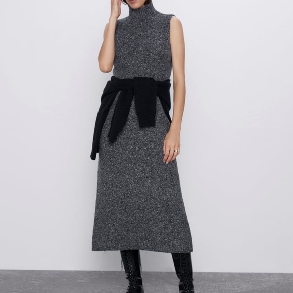 zara long knit dress